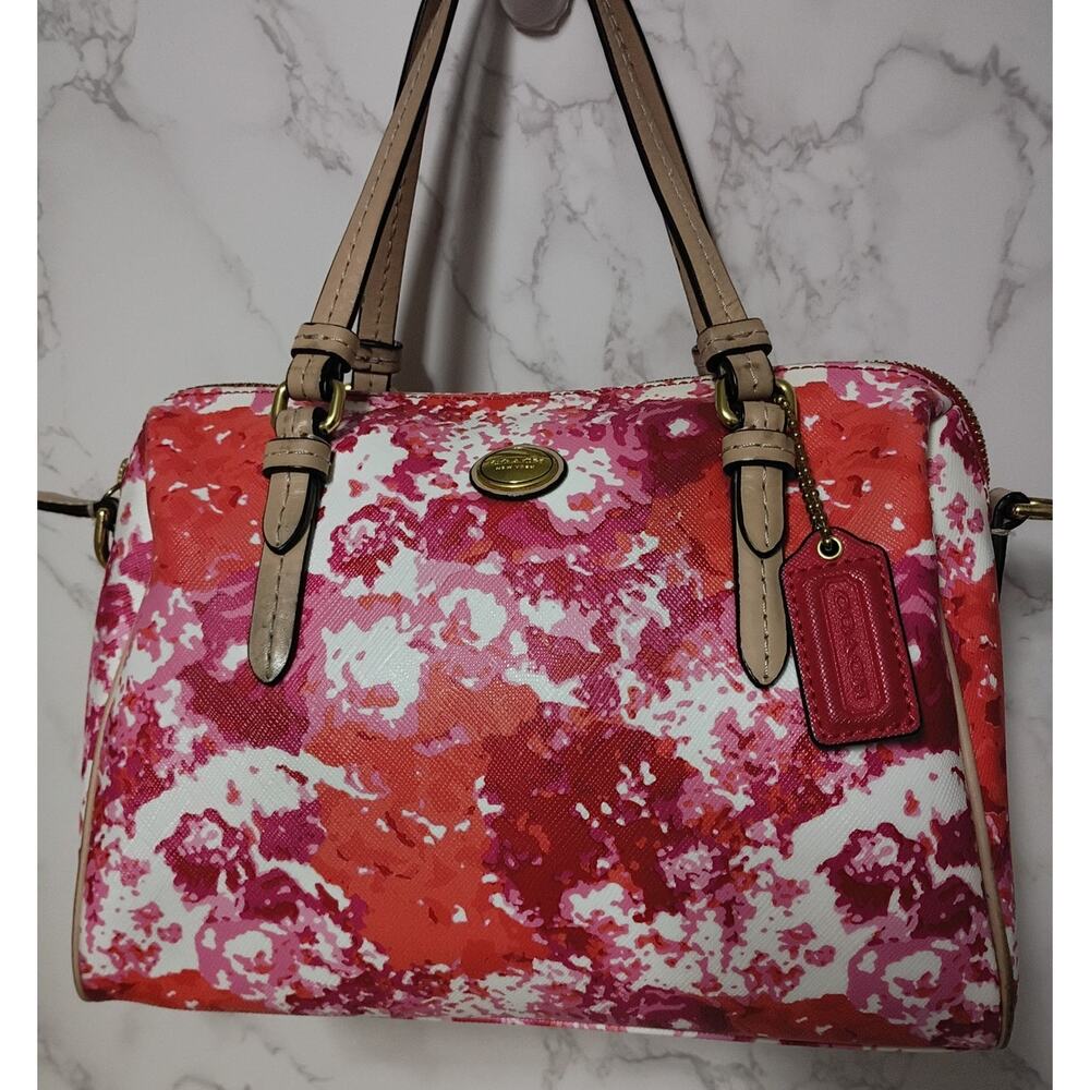 COACH Peyton Floral Bennett Mini Satchel/Crossbody in Pink Multi - EUC